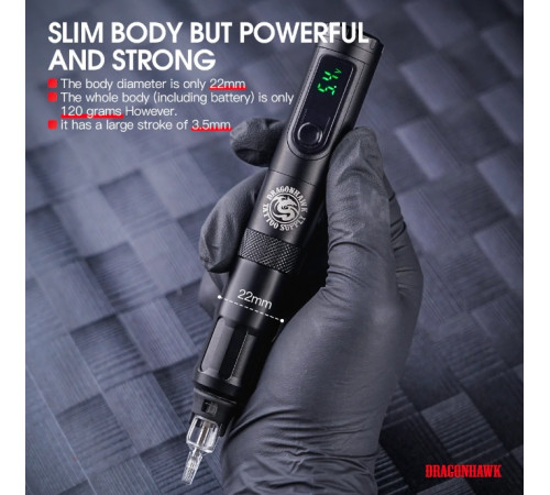 Беспроводная тату машинка Dragonhawk X4 Pen Wireless Green