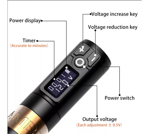 Беспроводная тату машинка Ambition Storm Wand Wireless Silver