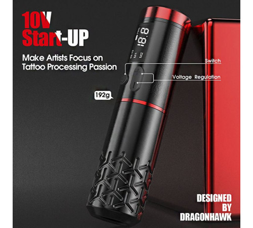 Беспроводная тату машинка Dragonhawk Armor Wireless PRO Black