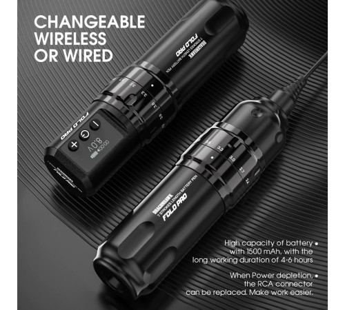 Беспроводная тату машинка Dragonhawk Mast Fold Pro Black