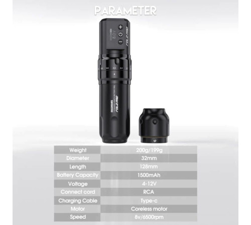 Беспроводная тату машинка Dragonhawk Mast Fold Pro Black