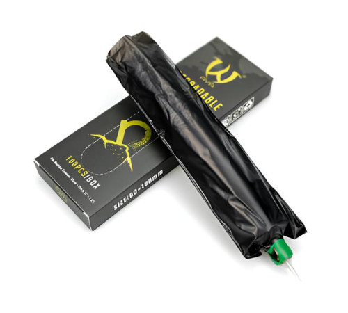 Барьерная защита на тату машинки AVA Pen Sleeve Black 60x180 мм (100 шт.)