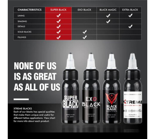 Тату краска Xtreme Ink G02 Super Black