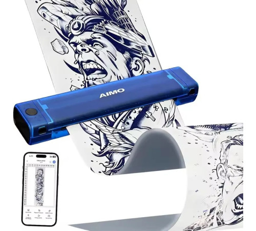 Беспроводной трансферный тату принтер Aimo Blue T08F Blue