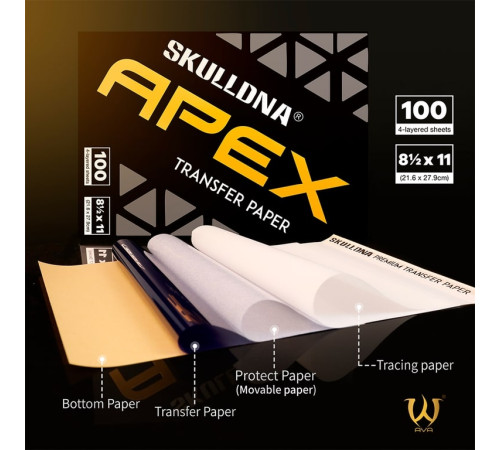 Трансферная тату бумага AVA SkullDna Apex 3в1