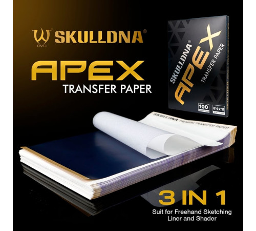 Трансферная тату бумага AVA SkullDna Apex 3в1