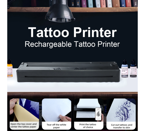 Беспроводной ультра легкий тату принтер King M8 Tattoo Stencil Printer (459 гр)