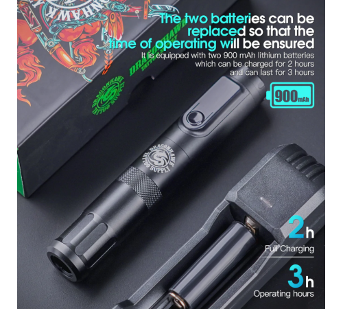 Беспроводная тату машинка Dragonhawk X4 Pen Wireless Red